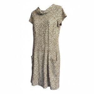 Pendelton Oxford Tan Animal Print Linen Blend Dress Size 10